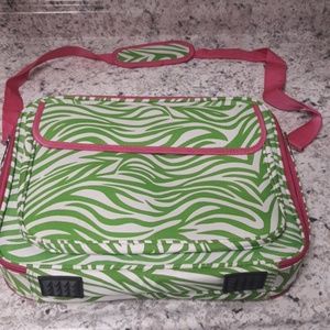 Green and Pink Lap Top Briefcase.